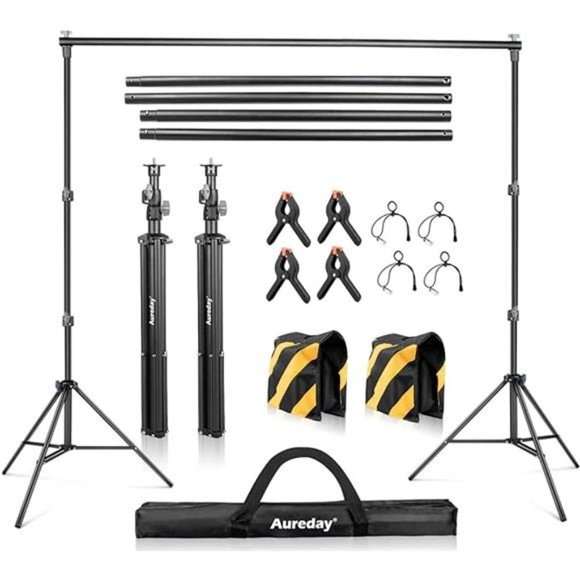 Backdrop Stand, 8.5x10Ft Adjustable Photo Backdrop Stand Kit with 4 Crossbars - Picture 8 of 8